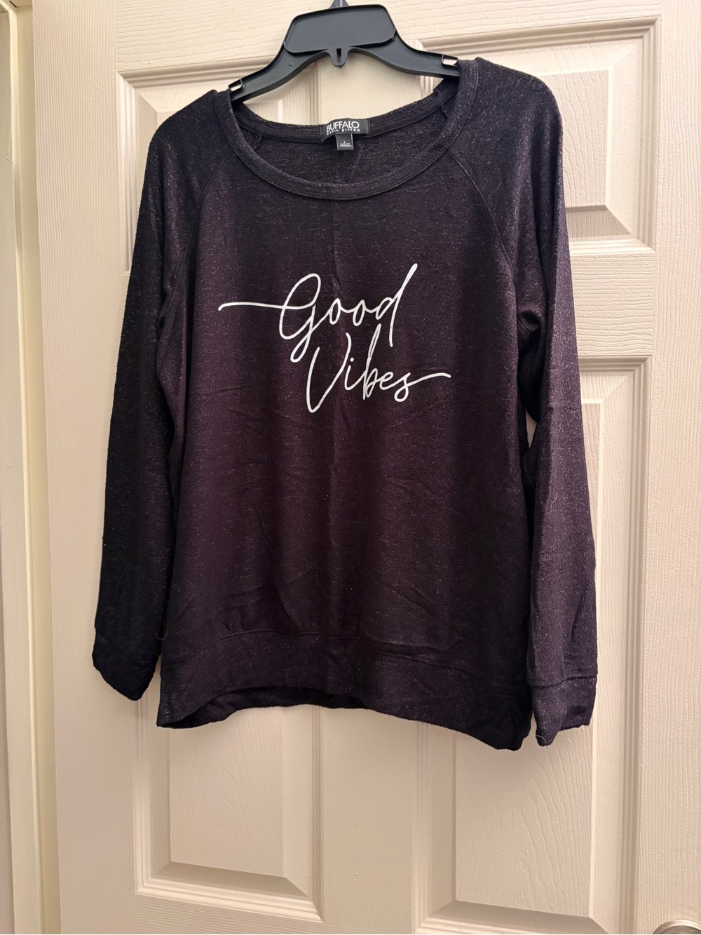 Buffalo David Bitton Black 'Good Vibes' Crewneck Sweatshirt